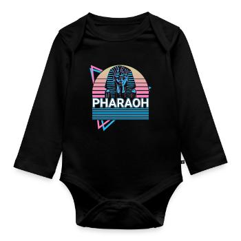 Pharaon Roi Tut Pharaon égyptien - Body Bébé bio manches longues - noir - Devant