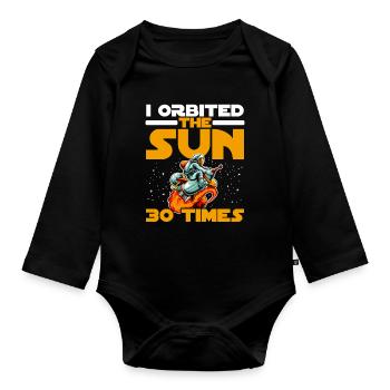 J’ai orbité autour du soleil 30 fois 30e anniversaire Bday - Body Bébé bio manches longues - noir - Devant