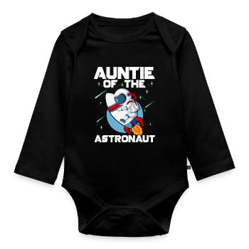Fête d’anniversaire de la tante de l’astronaute Bday - Body Bébé bio manches longues - noir - Devant