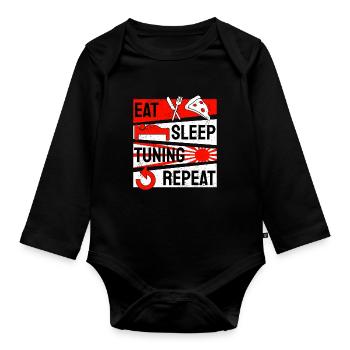Auto Tuning Tuner Screwdriver Mechanic - Organic Longsleeve Baby Bodysuit - black - Front