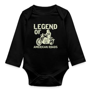 Legend of the American Roads - Organic Longsleeve Baby Bodysuit - black - Front