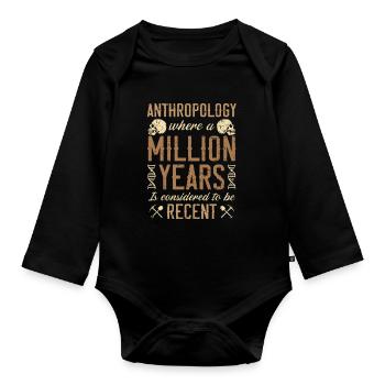 Anthropology Teacher Science Anthropologist - Organic Longsleeve Baby Bodysuit - black - Front