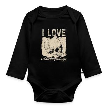 I love Anthropology Science Anthropologist - Organic Longsleeve Baby Bodysuit - black - Front