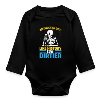 Anthropology Like history, but dirtier - Organic Longsleeve Baby Bodysuit - black - Front