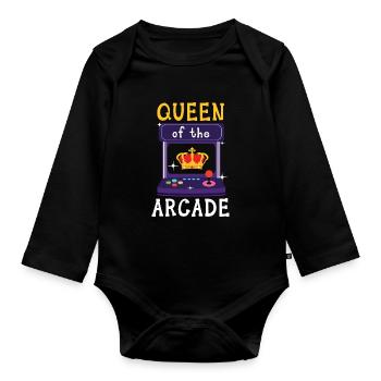 Queen Of The Arcade Games Video Game Games Gamer - Organic Longsleeve Baby Bodysuit - black - Front