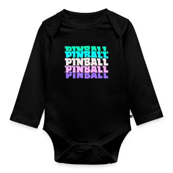 Pinball Arcade Spiele Videospiel Spiele Gamer - Baby Bio-Langarm-Body - Schwarz - Vorne