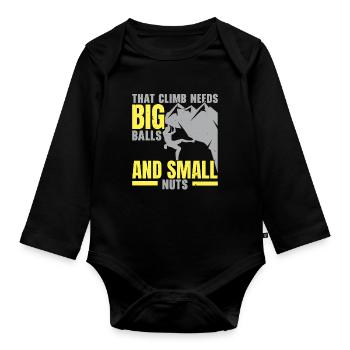 Boulderer Rock Climber Mountaineers Bouldering - Organic Longsleeve Baby Bodysuit - black - Front