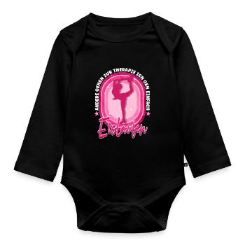 Eislaufen - Baby Bio-Langarm-Body - Schwarz - Vorne