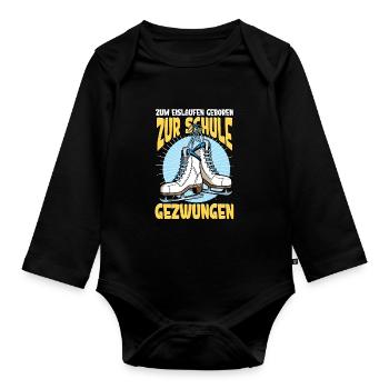 Eislaufen - Baby Bio-Langarm-Body - Schwarz - Vorne