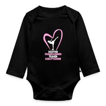 Eislaufen - Baby Bio-Langarm-Body - Schwarz - Vorne