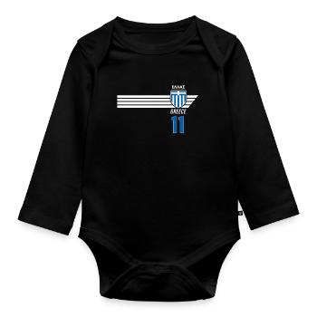 Greece Hellas Greece Greek Football - Organic Longsleeve Baby Bodysuit - black - Front