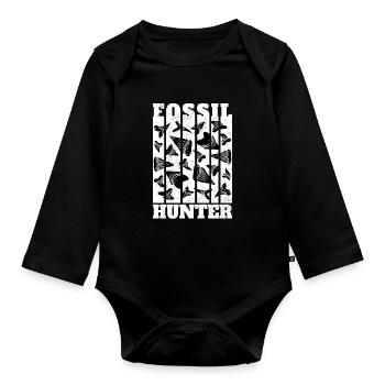 Paläontologie Paläontologe Fossil Hunter - Baby Bio-Langarm-Body - Schwarz - Vorne