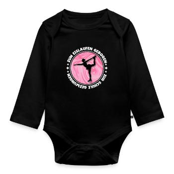 Eislaufen - Baby Bio-Langarm-Body - Schwarz - Vorne
