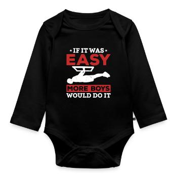 Calisthenics Männer Street Workout - Baby Bio-Langarm-Body - Schwarz - Vorne