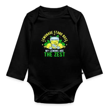 Lemonade seller lemonade stand - Organic Longsleeve Baby Bodysuit - black - Front