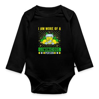 Limonadenverkäufer Lemonicious Person - Baby Bio-Langarm-Body - Schwarz - Vorne
