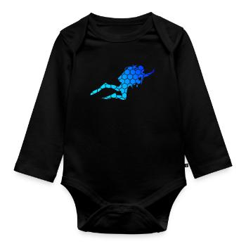 Plongeur plongeur Plongeurs plongée sous-marine Plongée sous-marine - Body Bébé bio manches longues - noir - Devant