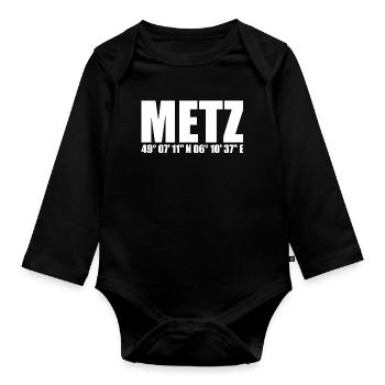 Coordonnées Metz - Body Bébé bio manches longues - noir - Devant