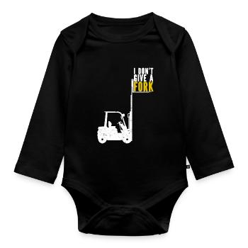 Forklift Warehousing Logistician Forklift Driver - Organic Longsleeve Baby Bodysuit - black - Front