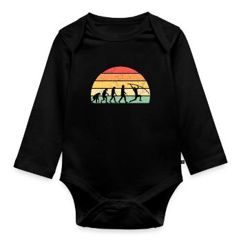 Pole Vault Pole Vault Pole Vaulter - Organic Longsleeve Baby Bodysuit - black - Front