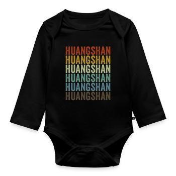 Huangshan Chine Rétro Vintage - Body Bébé bio manches longues - noir - Devant
