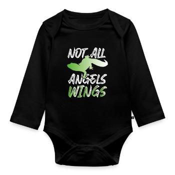 Tous les anges n’ont pas d’ailes - Body Bébé bio manches longues - noir - Devant
