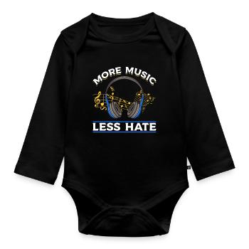 Love Headphones Music Women Musicians - Organic Longsleeve Baby Bodysuit - black - Front