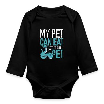 Mon serpent peut ton animal de compagnie - Body Bébé bio manches longues - noir - Devant
