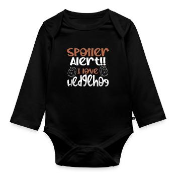 SpoilerS I love hedgehogs - Organic Longsleeve Baby Bodysuit - black - Front