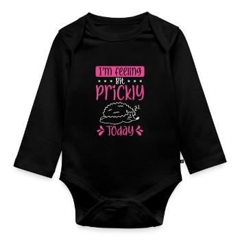 Je me sens irritable aujourd’hui - Body Bébé bio manches longues - noir - Devant