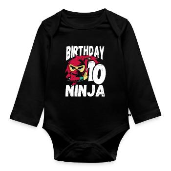 Cool Ninja pour votre 10e anniversaire - Body Bébé bio manches longues - noir - Devant
