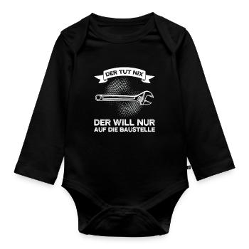 Techniker Beruf Ingenieur Geschenk - Baby Bio-Langarm-Body - Schwarz - Vorne