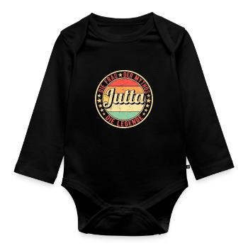 Jutta Die Frau Der Mythos Die Legende - Baby Bio-Langarm-Body - Schwarz - Vorne