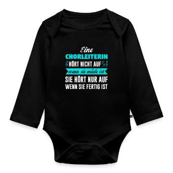 Chorleiterin Beruf Musiker Geschenk - Baby Bio-Langarm-Body - Schwarz - Vorne