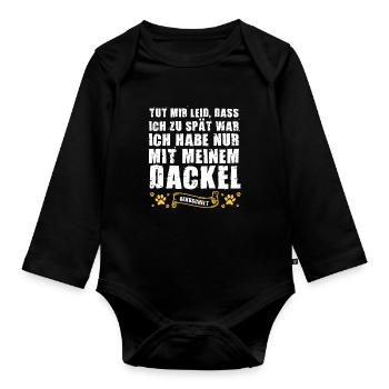 Dackel Hund Dackel Besitzer Geschenk - Baby Bio-Langarm-Body - Schwarz - Vorne