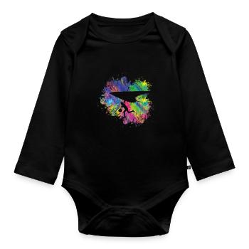 Summer Paragliding - Organic Longsleeve Baby Bodysuit - black - Front