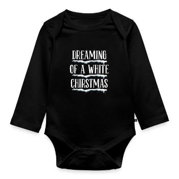 Christmas will be white this year - Organic Longsleeve Baby Bodysuit - black - Front