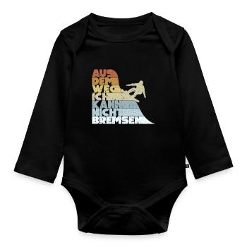 Aus Dem Weg Ich Kann Nicht Bremsen Ski Alpin - Baby Bio-Langarm-Body - Schwarz - Vorne