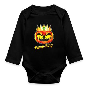 Evil Pumpkin King Pump-king With Crown Halloween - Organic Longsleeve Baby Bodysuit - black - Front