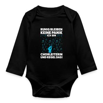 Chorleiterin Beruf Musiker Geschenk - Baby Bio-Langarm-Body - Schwarz - Vorne