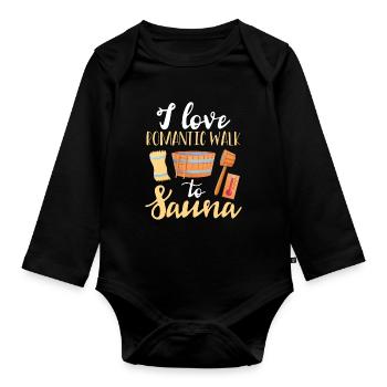 Ich Liebe Einen Romantischen Spaziergang - Baby Bio-Langarm-Body - Schwarz - Vorne