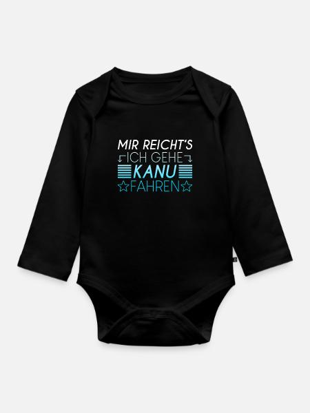 Kanusport Spruch - Baby Bio-Langarm-Body - Schwarz
