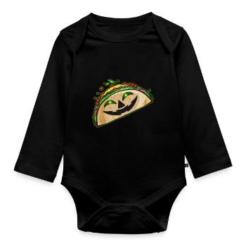 Taco With Jack O Lantern Face Costume Halloween - Baby Bio-Langarm-Body - Schwarz - Vorne