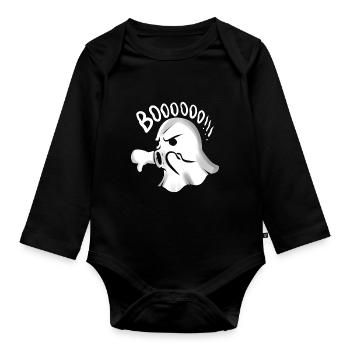 Boo Boooooo Thumps Down Says This Cute Ghost - Baby Bio-Langarm-Body - Schwarz - Vorne