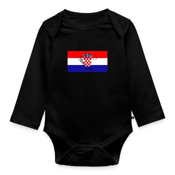 Drapeau de la Croatie - Body Bébé bio manches longues - noir - Devant