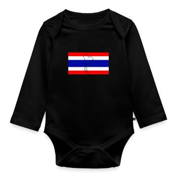 Drapeau de la Thaïlande - Body Bébé bio manches longues - noir - Devant