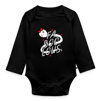 Fabulous FaBooLous Cute Ghost Spirit On Halloween - Baby Bio-Langarm-Body - Schwarz - Vorne