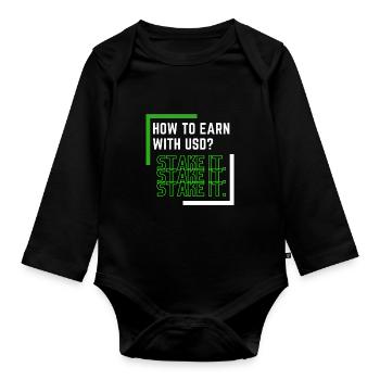 Comment gagner avec USD? Utilisez-le. - Body Bébé bio manches longues - noir - Devant