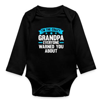 Großvater Großvater Großvater Geschenk - Baby Bio-Langarm-Body - Schwarz - Vorne