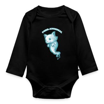 Purr-abnormal Paranormal Cat Ghost Spirit Halloween - Organic Longsleeve Baby Bodysuit - black - Front